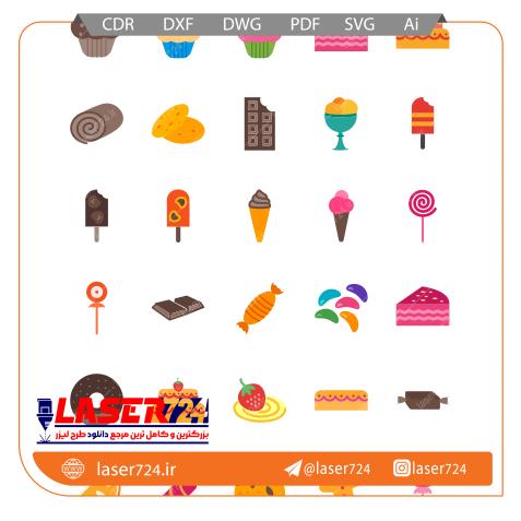 تصویر طرح وکتور شیرینی و کیک #1